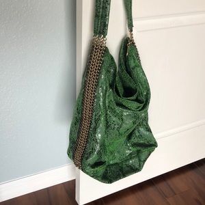 Stella McCartney shoulder green faux snake bag